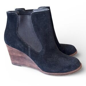 Lucky Brand Yamka Suede Wedge Ankle Boot Size 7.5 (EU 38)